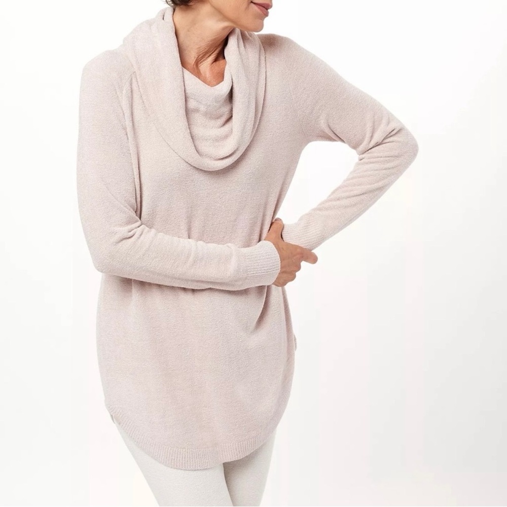 Women's Soft Cowl‎ Neck Hoodie - Cream
